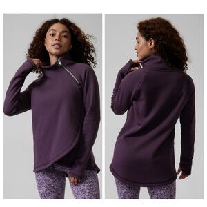 Athleta Cozy Karma Asym Pullover in Dogwood Mauve size L